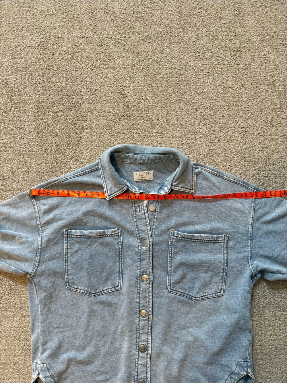 Z Supply All Day Denim Jacket Washed Indigo Size Small Oversized Shacket - Picture 7 of 13